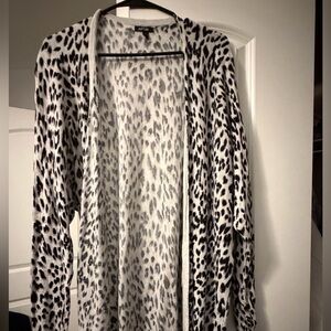 Apt. 9 Black and White Leopard Print Sweater